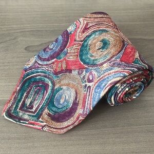 Vintage Hyde Park Silk Colourful Patterned Necktie